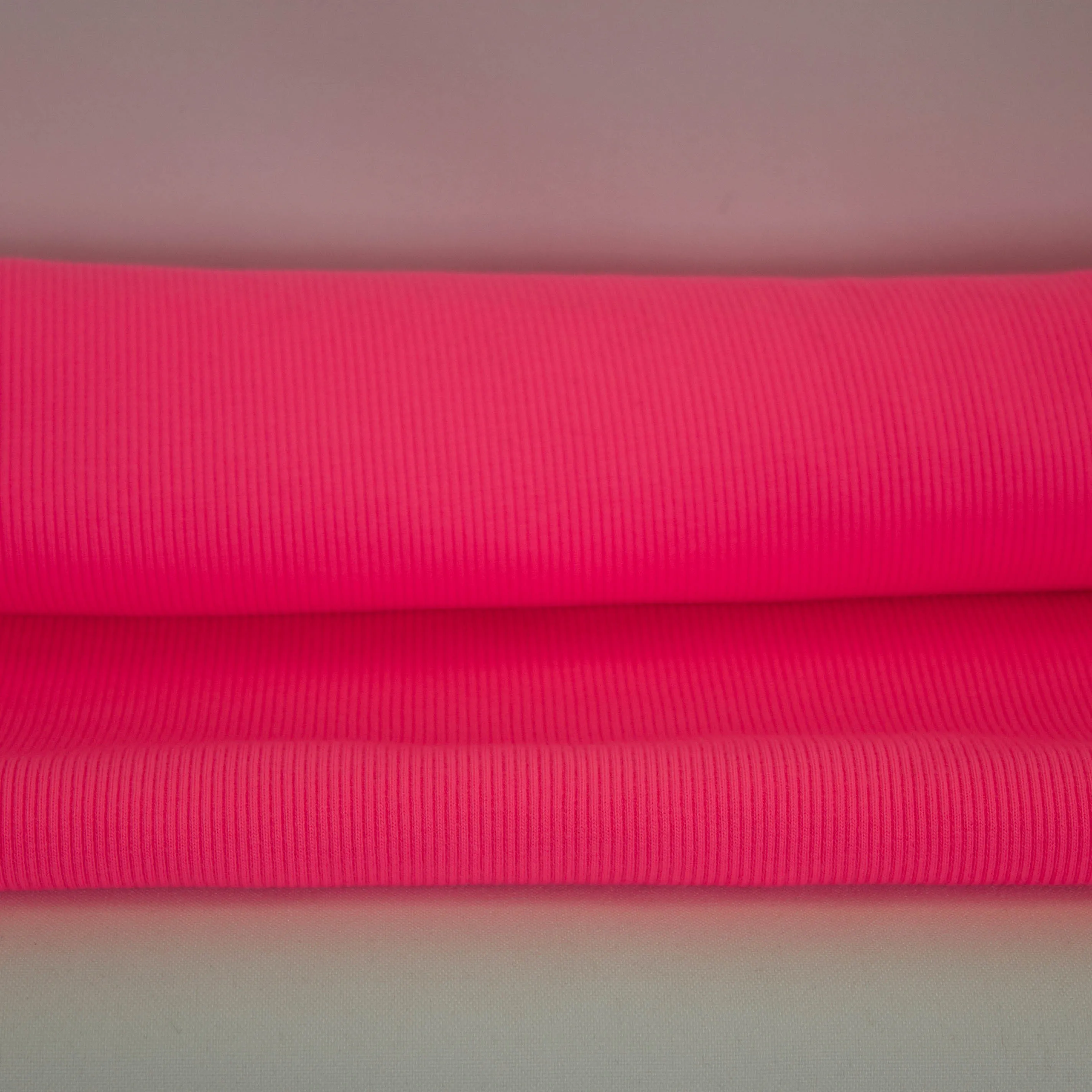 Boordstof rib neon roos